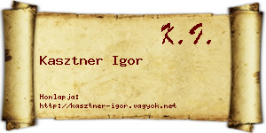 Kasztner Igor névjegykártya